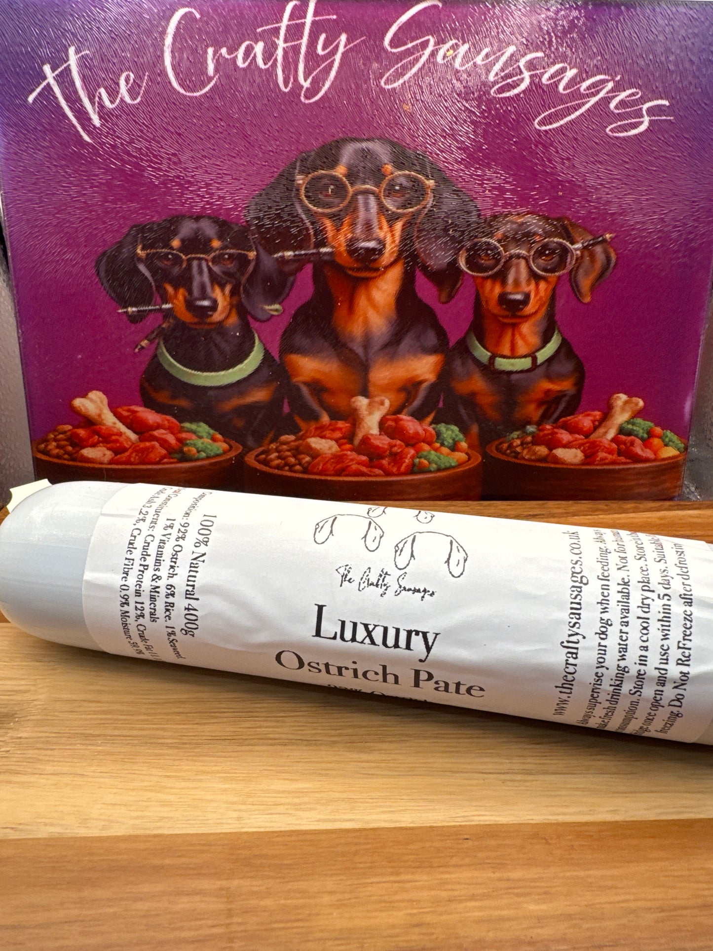 Premium Ostrich Pâté for Dogs (Natural Training & Enrichment Treat)